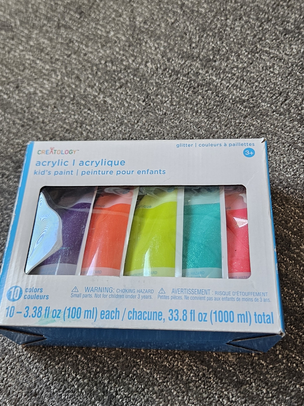 Creatology Acrylic Kids Paint Set - Glitter Neon Colors (10-Pack)